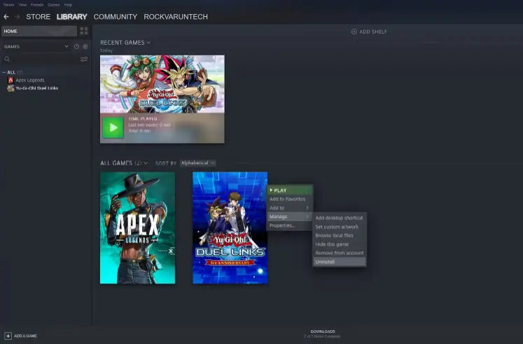 Cómo desinstalar juegos de Steam 1